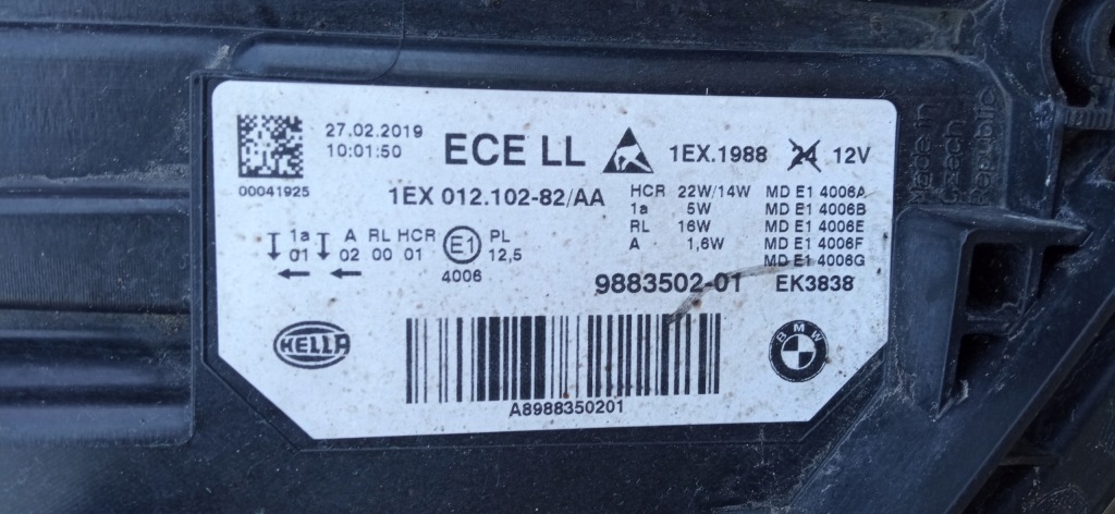 фото №11, Bmw 3 iii f30 f31 lift 15- лампа права перед bmw led hella 9883502-01