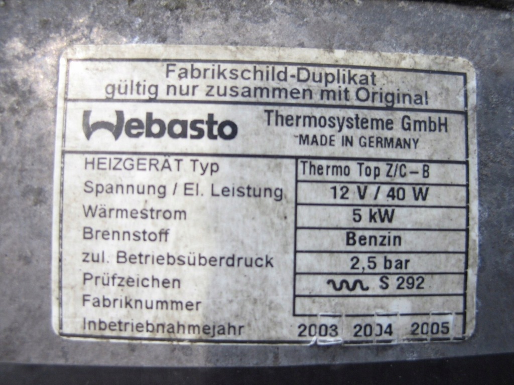 фото №6, Webasto обогреватель vw phaeton 6.0 w12 3d0815005l