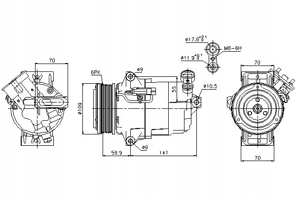 фото №9, Компрессор компрессор кондиционера [nissens]