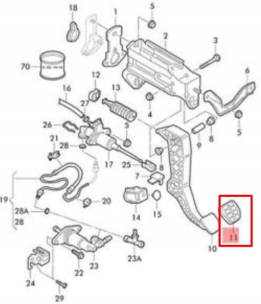 фото №8, Audi a1 8x1 clutch педаль pad cover 8n0721174a 01c