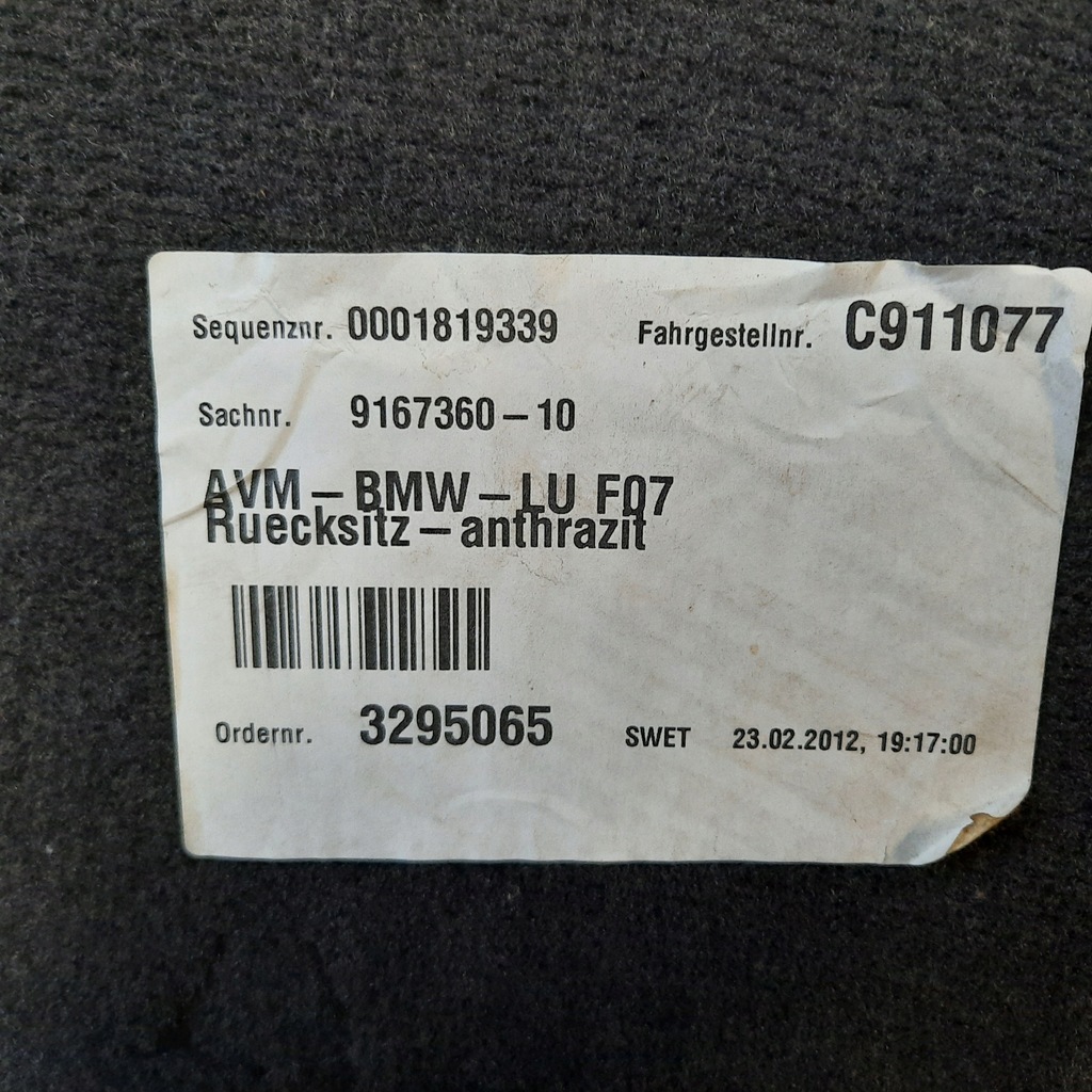 фото №6, Bmw f07 обшивка pod сиденье anthrazit