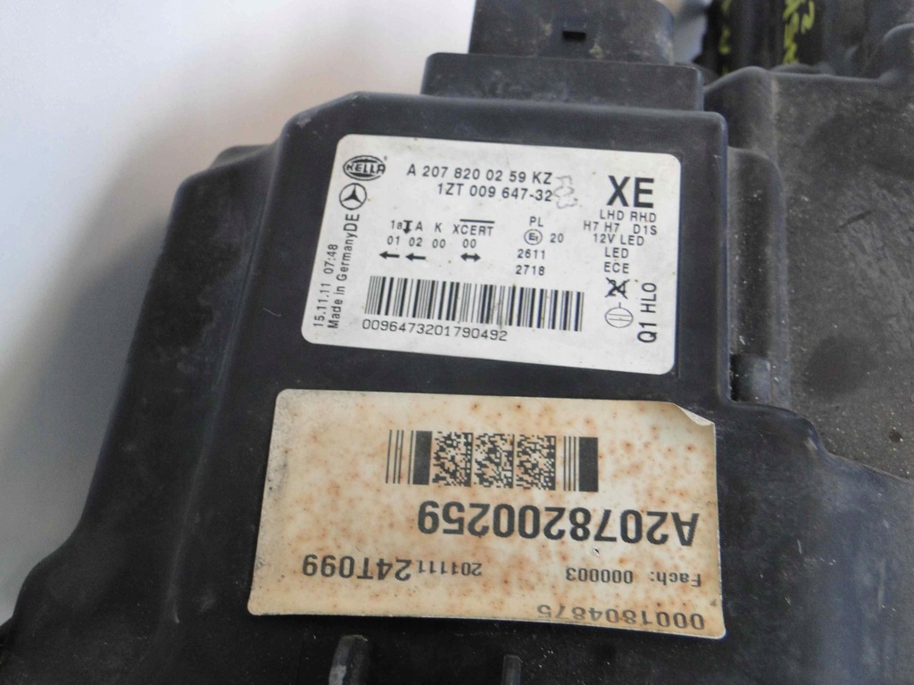 фото №14, E klasa 207 c/a лампа права ксенон ксенон ils w207