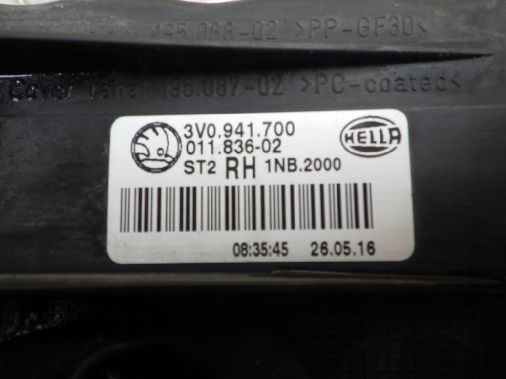фото №8, Протитуманна фара правий skoda superb iii 3 3v0941700