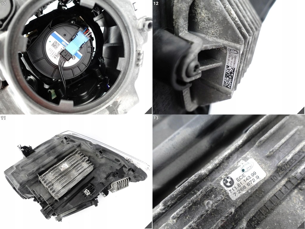 фото №11, Bmw 6 f12 f13 f06 10-14 лампа full led адаптивний права перед комплектна eu