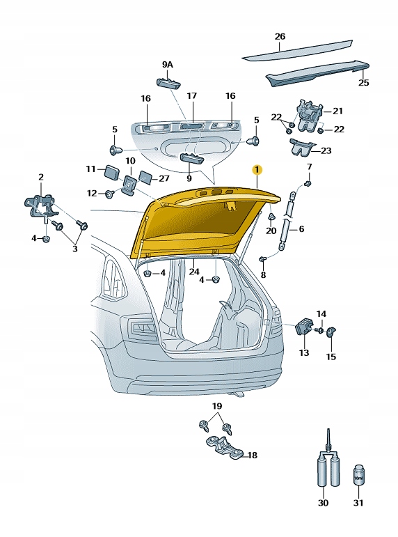 фото №2, Кришка багажника багажника skoda rapid 5jj827025k оригінал