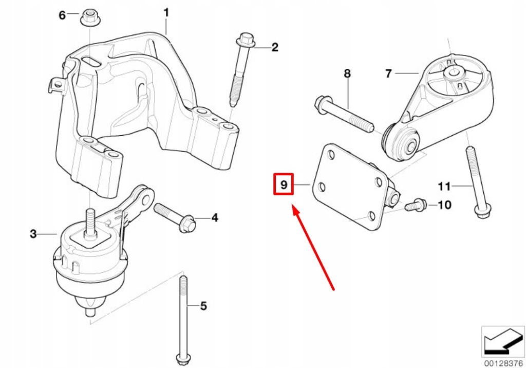 фото №4, Mini cabrio r52 двигатель suspension держатель кронштейн 22116754399 6754399