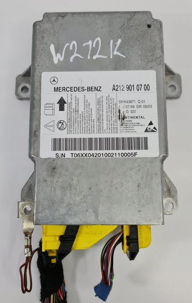 фото №1, Датчик air bag подушка безпеки mercedes w212 a2129010700