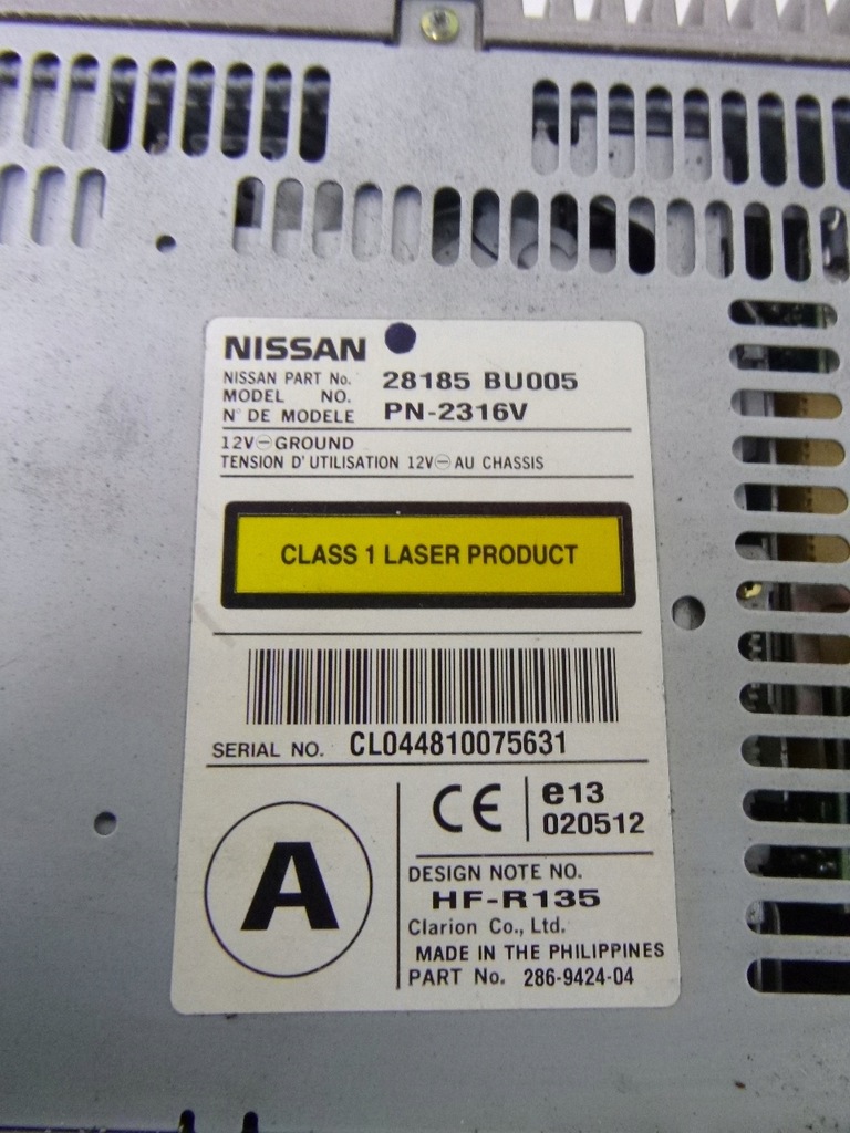 фото №7, Радио nissan almera tino pn-2316u