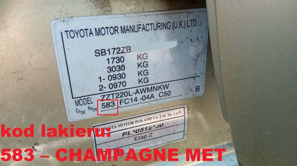 фото №8, Молдинг pod фара ліва задня 583 toyota avensis t22 fl kombi 00-03