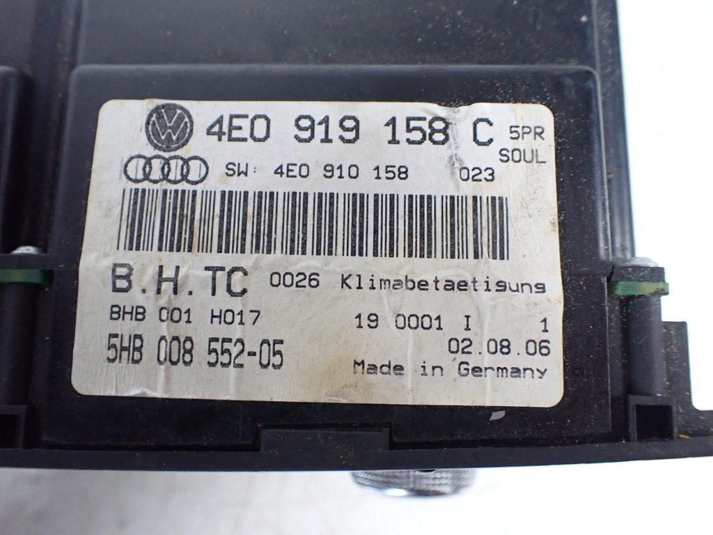 фото №12, Панель кондиционера задняя audi a8 s8 d3 5.2 fsi 4e0919158c