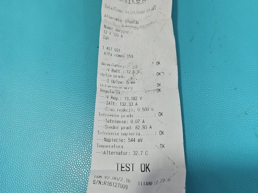 Test генератор alfa romeo 159 73503235 1.9 jtd Ціна