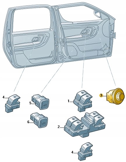 фото №4, Переключатель зеркал fabia ii iii rapid roomster 5jb959565reh новый оригинал