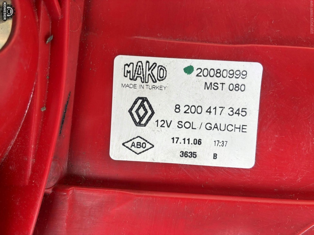 фото №3, Лампа задняя левая левый задняя renault megane ii 8200417345