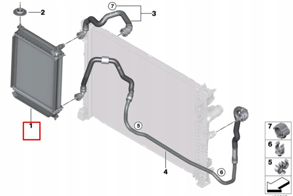 фото №9, Bmw x5 g05 охлаждение вспомогательные дистанционный радиатор новый оригинальный 171175608