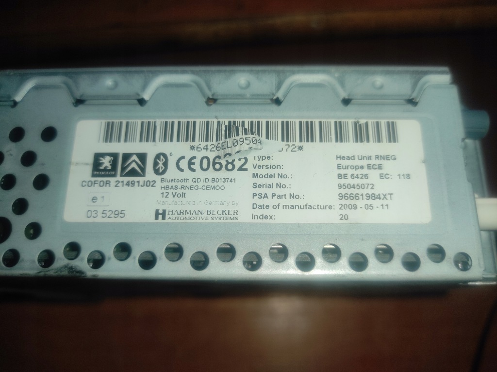 фото №2, 96661984xt радіо заводський peugeot 207