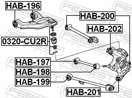 Febest втулка важеля задні hab-202 fbt Доставка