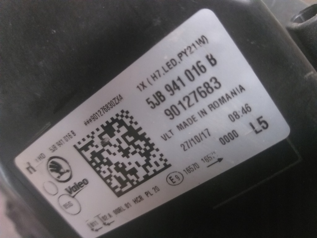 фото №4, Лампа перед правая skoda rapid led 5jb941016b