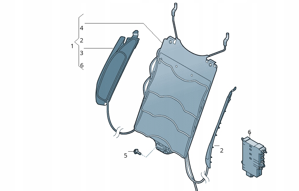 фото №6, Audi a4 rs4 a5 rs5 кронштейн модуля с подушки поддержка спина 8w0881879f