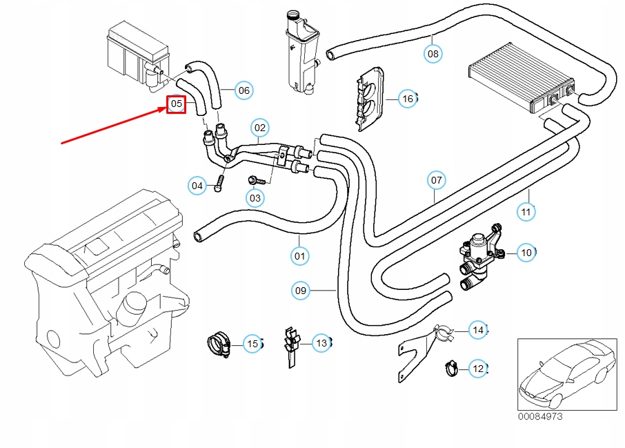 Bmw 3 e46 дополнительный пабтрубок  отопления, двойной труба 64216902882 6902882 Цена