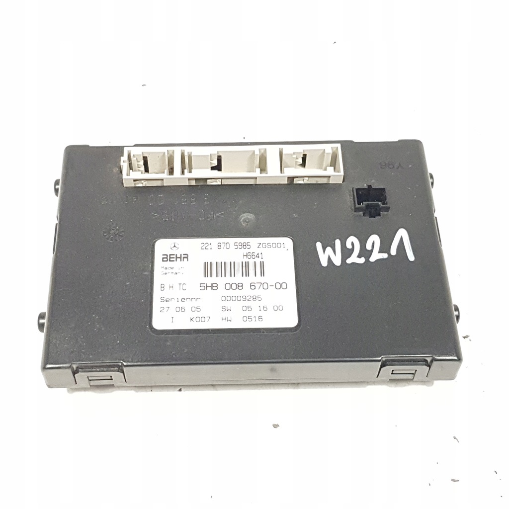 фото №1, Блок управления модуль отопителя mercedes w221