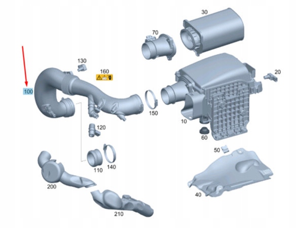 фото №4, Канал фильтра воздуха воздухозаборник впуск труба mercedes glc gle glk c e om274 m274