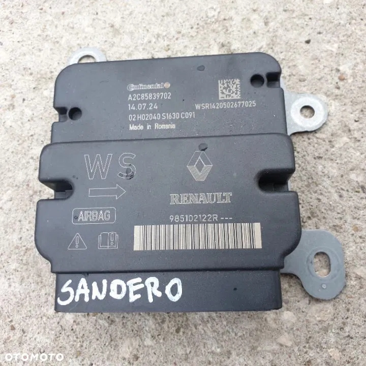 фото №1, Dacia sandero ii модуль srs датчик подушок подушка безпеки 985102122r