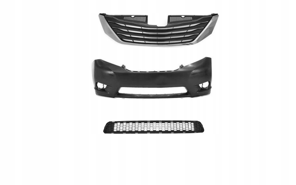 фото №1, Toyota sienna 11-17 бампер перед + решётка нижняя