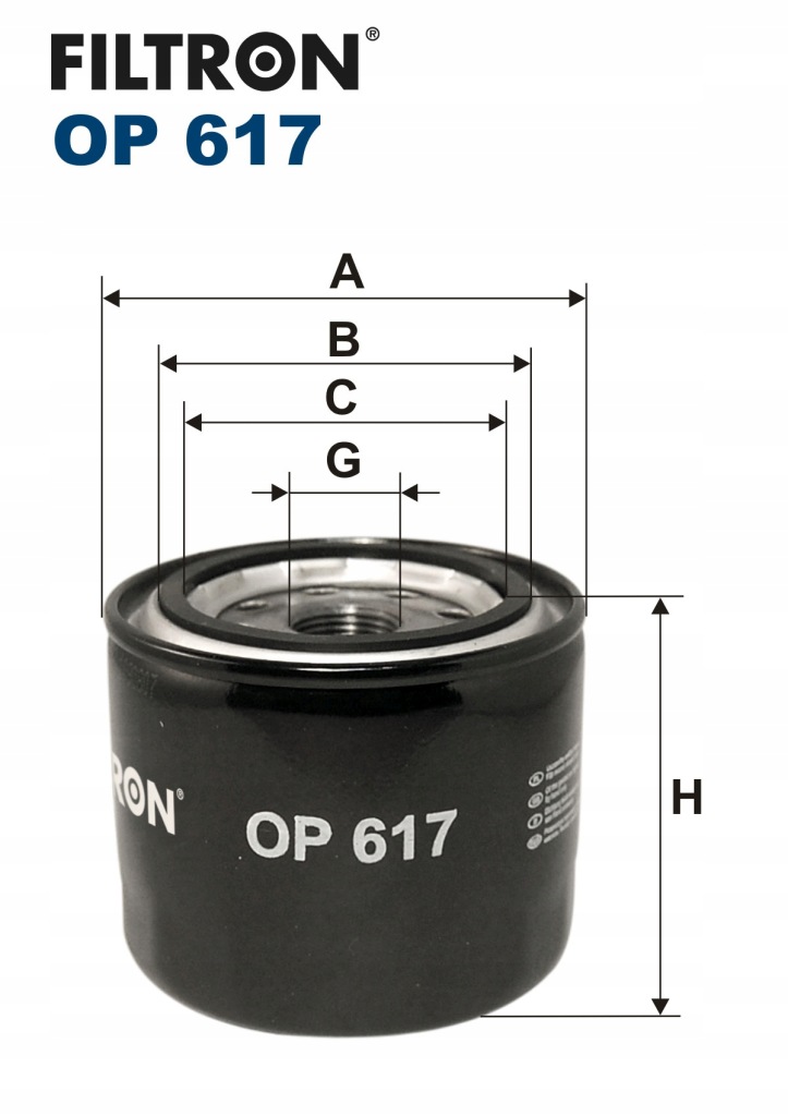 Фільтр оливи filtron op 617 Ціна