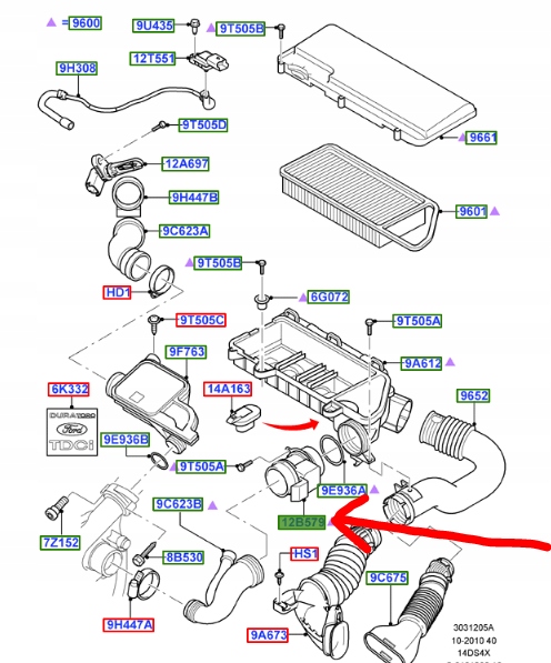 фото №1, Расходомер массы powiet. fusion fiesta 1.4 tdci