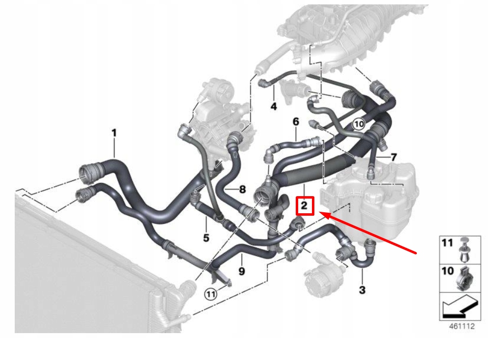 фото №10, Bmw 4 cabrio f33 f83 верхний wąż радиатора 8616528 17128616528 оригинальный