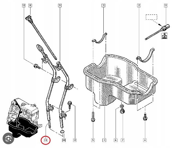 фото №7, Щуп щуп оливи renault 1.6 8v з напрямна оригінал