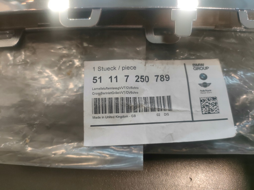 Молдинг хром решітка перед mini r55 r56 r57 r58 r59 7250789 новий оригінал Доставка