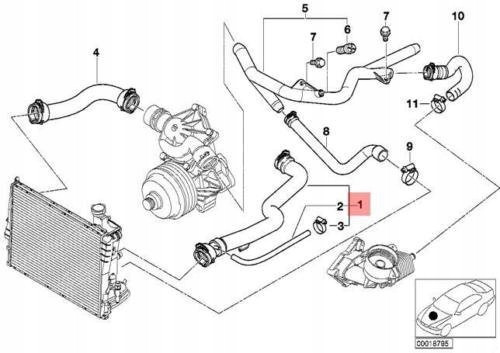 Пабтрубок  системы охлаждение bmw e38 sedan 2247815 11532247815 Доставка