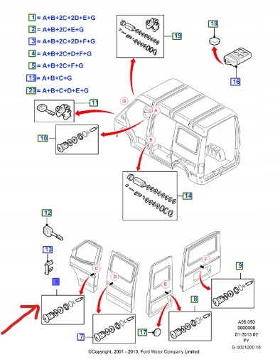 фото №1, Циліндр замка замка двері правий перед ford transit mk5 6