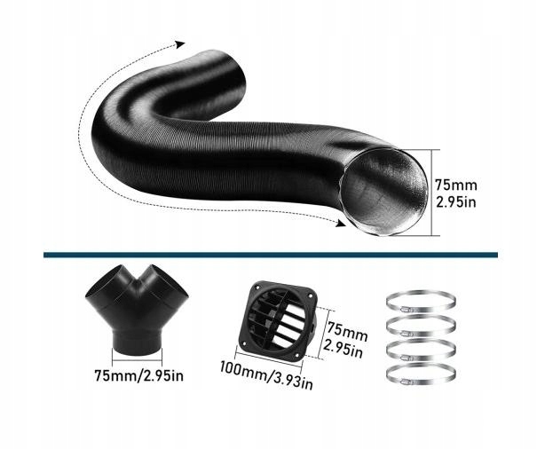 75 mm труба набір rur do обігрівача автомобільний do webasto eberspacher Ціна