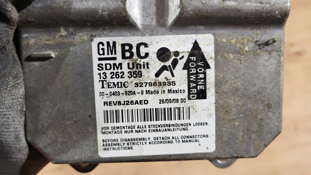 фото №9, Модуль датчик подушок aibag opel corsa d 13262359