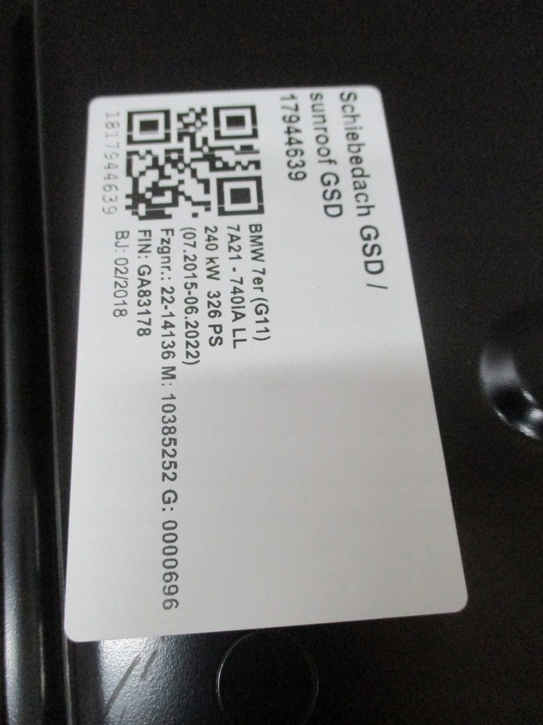 фото №11, Люк bmw g11 alcantara 17r