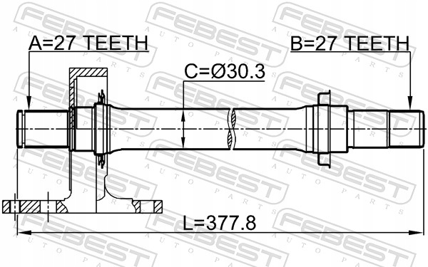 фото №3, Febest привідний вал права