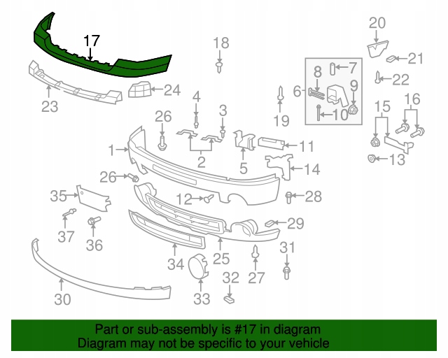 фото №7, Gmc sierra 1500 denali 07-13r молдинг верхний передний бампера