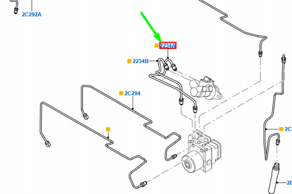 фото №7, Ford transit connect 1 труба тормозная передняя rhd 9t16-2m019-bb nowa oryg