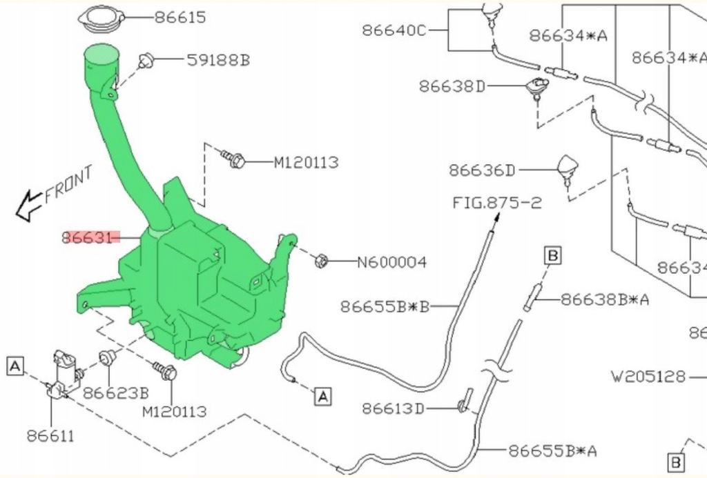 фото №1, Бак омивача subaru legacy outback usa оригінал 2019-
