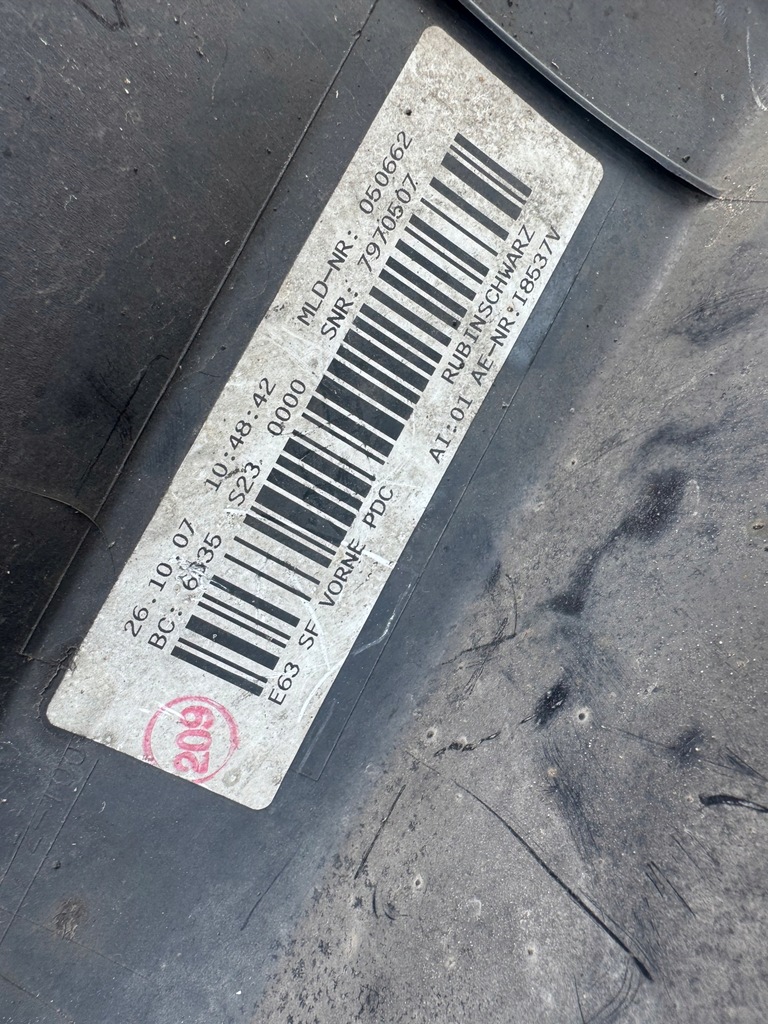 фото №15, Бампер перед bmw 6 e63 e64 оригинал нет клеёный