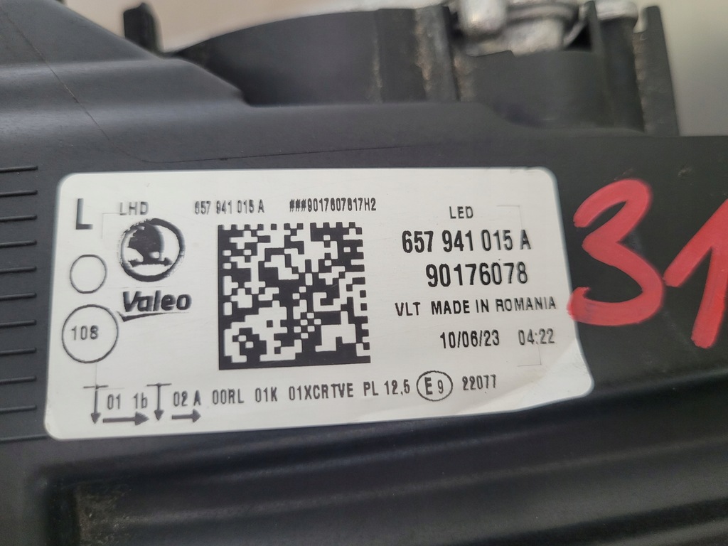 фото №8, Лампа передняя левая фара левый skoda scala 657941015a full led europa