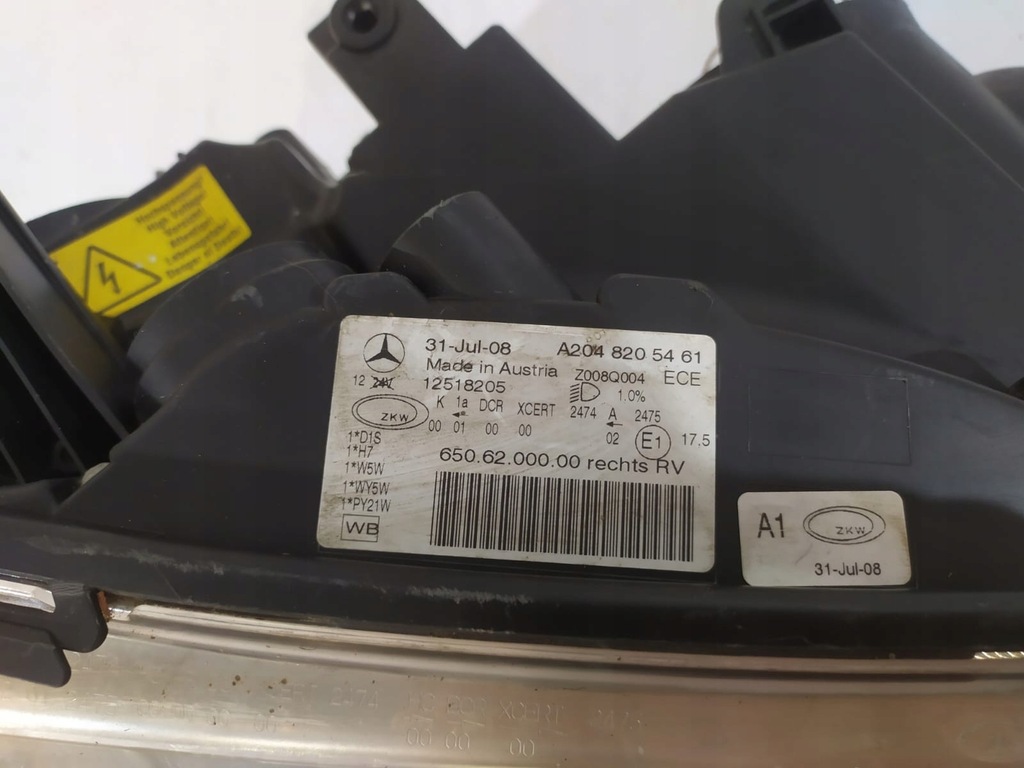 фото №8, Mercedes w204 glk лампа ксенон skr. r - 15123