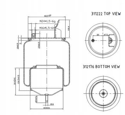 фото №1, Ресора пневматичний volvo fh12 kpl 20427803