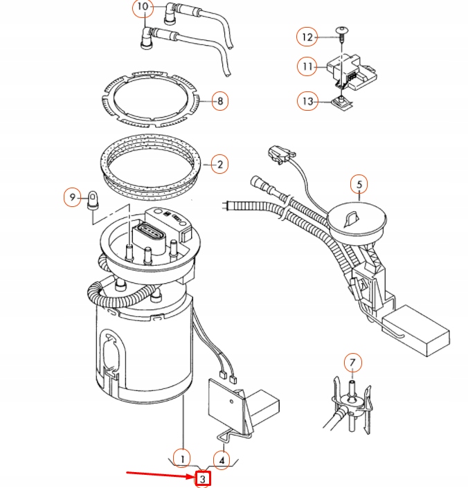 фото №8, Audi a4 b7 fuel насос assembly 8e0919051cn