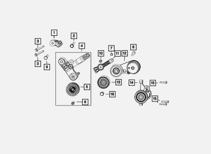 фото №5, Натяжитель ремень jeep wrangler jl 2019+ ram 1500 3.6 v6 5281590ab