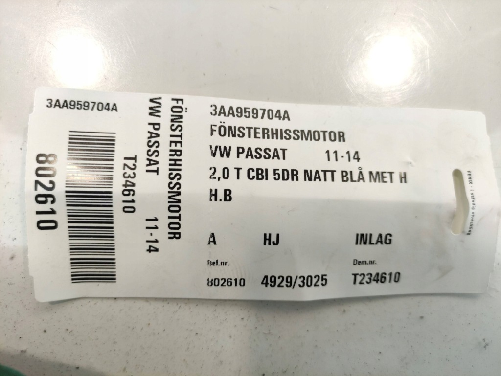 фото №12, Vw passat b7 моторчик стекло дверь правый задняя 3aa959704a