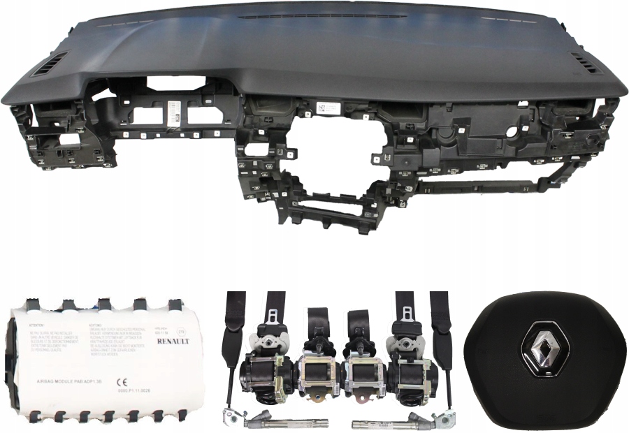 фото №1, Приборная панель консоль подушка безопасности ремни renault clio v