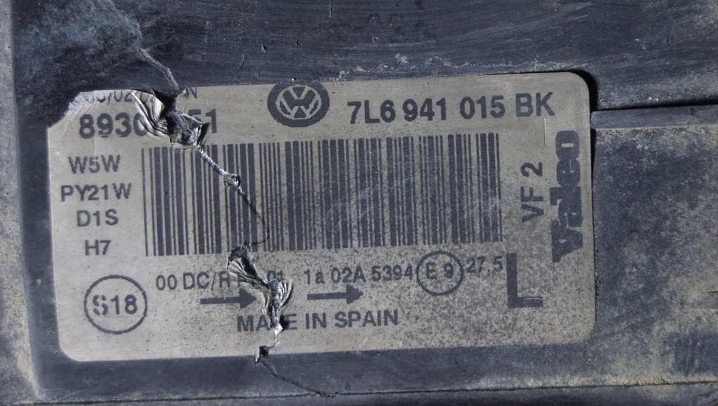 фото №10, Vw touareg 7l лампа левая перед ксенон eu